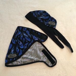 Motorcycle Schampa headwrap and velcro facemask